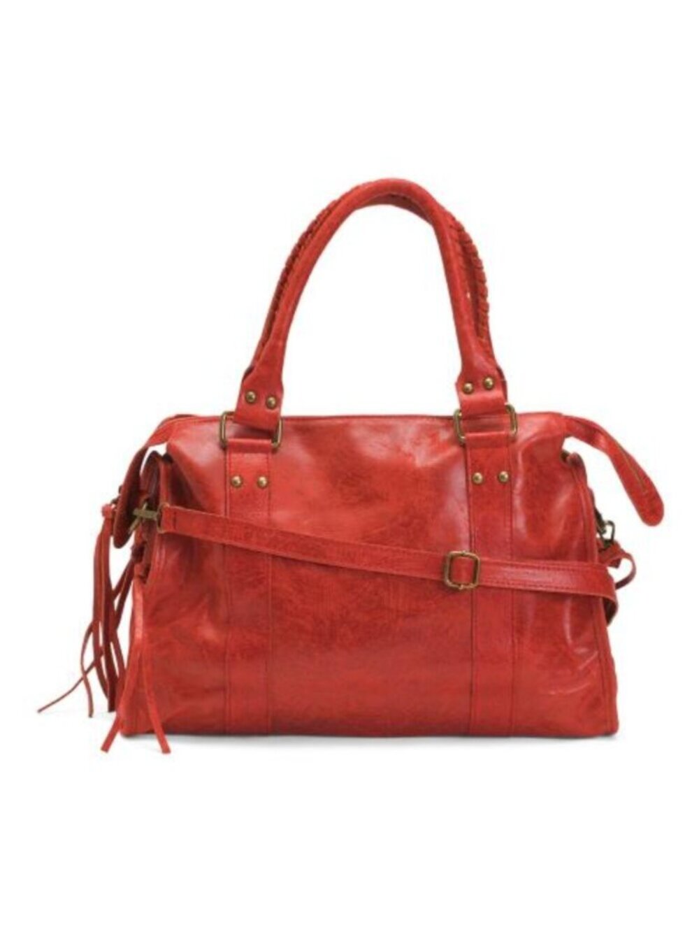 GAVE LUX Made In Italy Leather Large Satchel Brush Front Zip